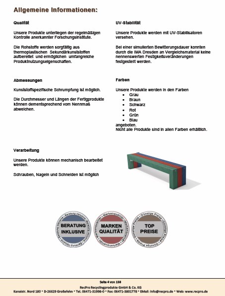 Kunststoff Standardplatte Stärke 2,5 cm - Unsere Standardplatten aus  Recycling-Kunststoff  - RecPro Recyclingprodukte GmbH & Co. KG
